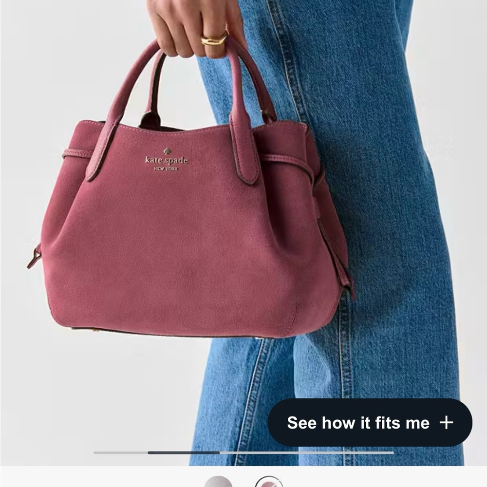 ♠️ Kate Spade - Dumpling Suede Small Satchel, Dark Merlot NWT - Picture 3 of 7